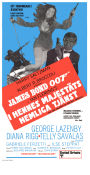 I hennes majestäts hemliga tjänst 1969 poster George Lazenby Telly Savalas Diana Rigg Peter Hunt