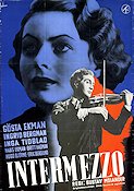 Intermezzo 1936 poster Ingrid Bergman Gösta Ekman Inga Tidblad Gustav Molander Eric Rohman art Instrument