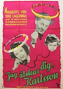 Jag älskar dig Karlsson 1947 poster Marguerite Viby Sture Lagerwall Telefoner