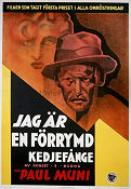 Jag är en förrymd kedjefånge 1933 poster Paul Muni Mervyn LeRoy