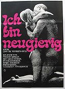 Jag är nyfiken gul 1967 poster Lena Nyman Börje Ahlstedt Vilgot Sjöman Filmbolag: Sandrews Kultfilmer Politik Glasögon