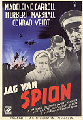 Jag var spion 1933 poster Madeleine Carroll Herbert Marshall Conrad Veidt Victor Saville