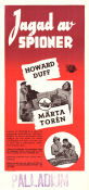 Jagad av spioner 1950 poster Howard Duff Märta Torén Philip Friend George Sherman