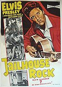 Jailhouse Rock 1957 poster Elvis Presley Judy Tyler Mickey Shaughnessy Richard Thorpe Rock och pop Poliser