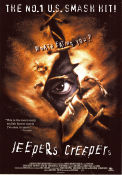 Jeepers Creepers 2001 poster Gina Philips Justin Long Jonathan Breck Victor Salva