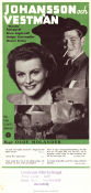 Johansson och Vestman 1946 poster Wanda Rothgardt Sture Lagerwall Holger Löwenadler Olof Molander Rökning