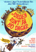 Jorden runt på 80 dagar 1956 poster David Niven Cantinflas Shirley MacLaine Michael Anderson Text: Jules Verne Resor