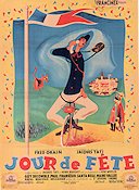 Jour de fete 1949 poster Guy Decomble Jacques Tati Affischkonstnär: Rene Peron Cyklar