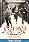 Jules och Jim 1962 poster Jeanne Moreau Oskar Werner Henri Serre Francois Truffaut Romantik