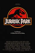 Jurassic Park 1993 poster Sam Neill Laura Dern Jeff Goldblum Steven Spielberg Dinosaurier och drakar