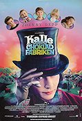 Kalle och chokladfabriken 2005 poster Johnny Depp Tim Burton Barn Mat och dryck