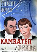 Kamrater i Paris 1938 poster Claudette Colbert Charles Boyer