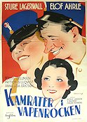 Kamrater i vapenrocken 1938 poster Sture Lagerwall Elof Ahrle Annalisa Ericson Eric Rohman art