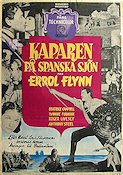 Kaparen på spanska sjön 1953 poster Errol Flynn Beatrice Campbell Roger Livesey Anthony Steel William Keighley Äventyr matinée