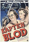 Kapten Blod 1935 poster Errol Flynn Olivia de Havilland Basil Rathbone Äventyr matinée