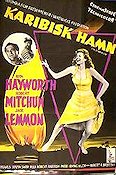 Karibisk hamn 1957 poster Rita Hayworth Robert Mitchum Jack Lemmon