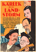 Kärlek och landstorm 1931 poster Gideon Wahlberg Gösta Gustafson Ola Isene Aina Rosén Schamyl Bauman