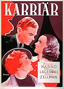 Karriär 1938 poster Signe Hasso Sture Lagerwall Schamyl Bauman Eric Rohman art