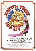 Katten Fritz nio liv 1974 poster Skip Hinnant Robert Taylor Affischkonstnär: Robert Crumb Från serier Katter