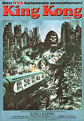 King Kong 1976 poster Jessica Lange Jeff Bridges John Guillermin Affischkonstnär: John Berkey Tåg