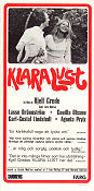 Klara lust 1972 poster Brasse Brännström Gunilla Olsson Carl-Gustaf Lindstedt Agneta Prytz Kjell Grede