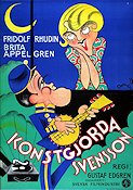 Konstgjorda Svensson 1929 poster Fridolf Rhudin Brita Appelgren