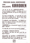 Korridoren 1968 poster Per Ragnar Agneta Ekmanner Ann Norstedt Jan Halldoff