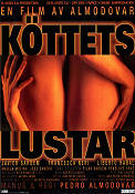 Köttets lustar 1997 poster Liberto Rabal Francesca Neri Javier Bardem Pedro Almodovar Spanien