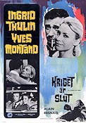 Kriget är slut 1966 poster Ingrid Thulin Yves Montand Alain Resnais