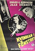 Kvinnan i fönstret 1944 poster Edward G Robinson Joan Bennett Fritz Lang Film Noir