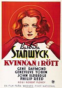 Kvinnan i rött 1936 poster Barbara Stanwyck