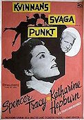 Kvinnans svaga punkt 1957 poster Katharine Hepburn Spencer Tracy