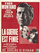 La guerre est finie 1966 poster Yves Montand Ingrid Thulin Alain Resnais