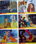 Lady and the Tramp 1955 lobbykort Barbara Luddy Clyde Geronimi Animerat Mat och dryck