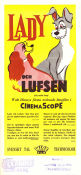 Lady och Lufsen 1955 poster Barbara Luddy Clyde Geronimi Animerat Mat och dryck