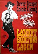 Landet bortom lagen 1957 poster Stewart Granger Rhonda Fleming Chill Wills Roy Rowland Affischkonstnär: Bommelin