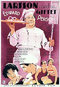 Larsson i andra giftet 1935 poster Edvard Persson Gideon Wahlberg Dagmar Ebbesen Stig Järrel Mat och dryck