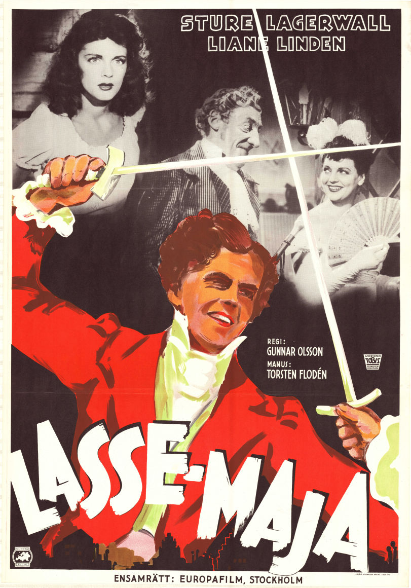 Lasse-Maja 1941 poster Sture Lagerwall Liane Linden Emil Fjellström Gunnar Olsson
