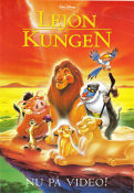 Lejonkungen 1994 poster Matthew Broderick Roger Allers Animerat Katter