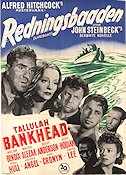 Lifeboat 1944 poster Tallulah Bankhead Alfred Hitchcock Text: John Steinbeck Skepp och båtar