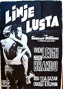 Linje Lusta 1951 poster Marlon Brando Vivien Leigh Karl Malden Elia Kazan Text: Tennesee Williams