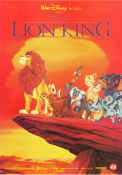 The Lion King HM 1994 affisch Matthew Broderick Roger Allers Animerat Katter