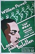 Lora från baletten 1929 poster William Powell Fay Wray Dans