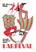 Lunds studentkårs karneval 1970 affisch Lundakarnevalen