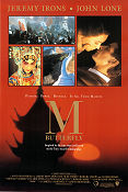 M Butterfly 1993 poster Jeremy Irons John Lone Barbara Sukowa David Cronenberg Asien