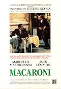 Macaroni 1985 poster Jack Lemmon Marcello Mastroianni Daria Nicolodi Ettore Scola Mat och dryck