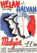 Malajer på krigsstigen 1943 poster Helan och Halvan Laurel and Hardy Krig