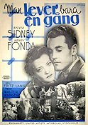 Man lever bara en gång 1937 poster Sylvia Sidney Henry Fonda Barton MacLane Fritz Lang