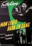 Man lever bara en gång 1937 poster Sylvia Sidney Henry Fonda Barton MacLane Fritz Lang