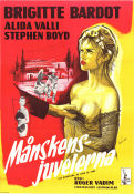 Månskensjuvelerna 1958 poster Brigitte Bardot Alida Valli Stephen Boyd Roger Vadim